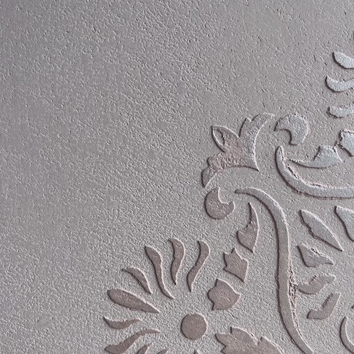 Stencil Beige Grey cement wall finish
