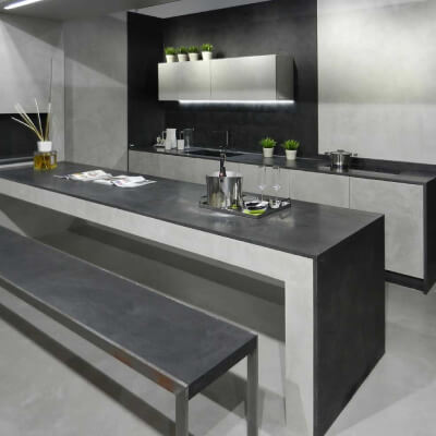 microcement countertops and table