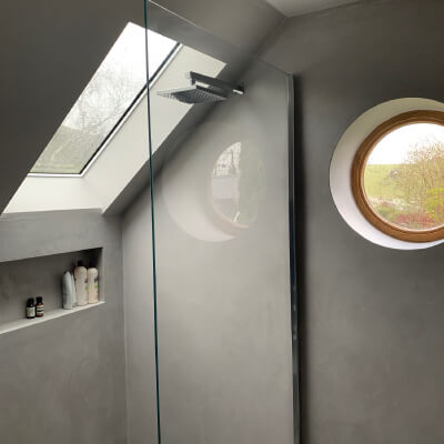 modern microcement wetroom