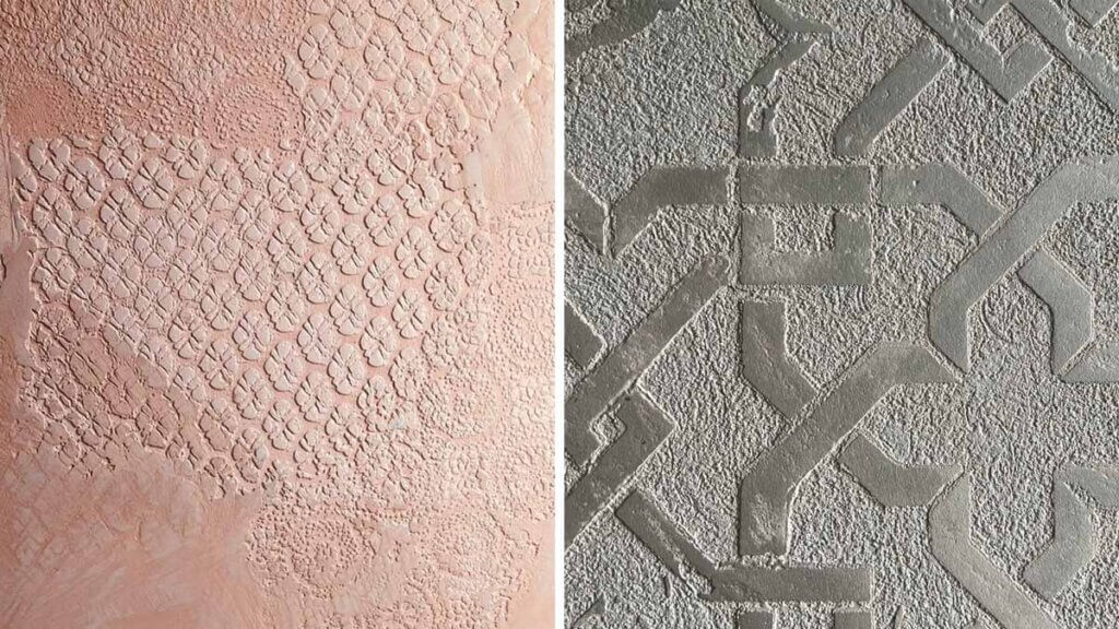 stenciled stamped textured walls
